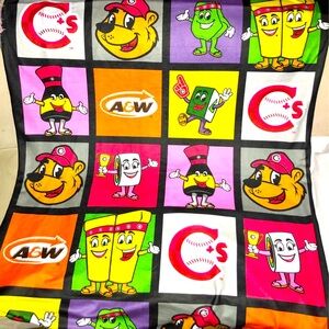 A&W Vancouver Canadians Baseball Team Mascots Throw Blanket Nat Bailey Stadium